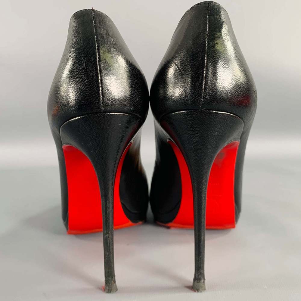 CHRISTIAN LOUBOUTIN Black Leather Platform Pumps - Picture 3 of 9